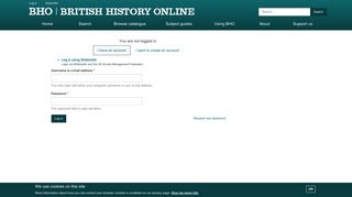 Log in / Register | British History Online