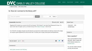 Q. How do I connect to the library wifi? - DVC Library FAQs