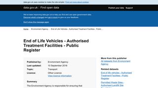 End of Life Vehicles - Authorised Treatment Facilities - Public Register ...