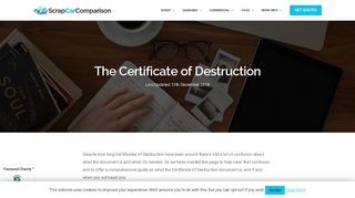 Understanding The Certificate of Destruction - Scrap Car Comparison