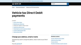 Vehicle tax Direct Debit payments: Change your address, email or ...