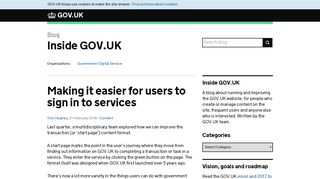 Making it easier for users to sign in to services - Inside GOV.UK