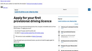 Apply for your first provisional driving licence - GOV.UK