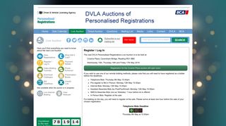 DVLA Auctions | Register / Log In