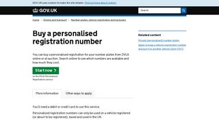 Buy a personalised registration number - GOV.UK
