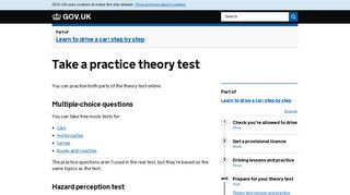 Take a practice theory test - GOV.UK