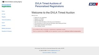 the DVLA Timed Auction