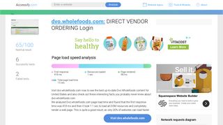 Access dvo.wholefoods.com. DIRECT VENDOR ORDERING Login