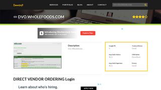 Welcome to Dvo.wholefoods.com - DIRECT VENDOR ORDERING Login