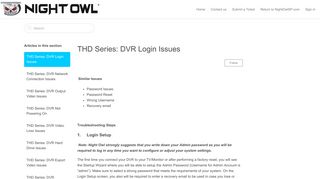 THD Series: DVR Login Issues – NightOwl SP