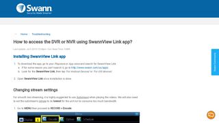 How to access the DVR or NVR using SwannView Link app?