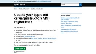 Update your approved driving instructor (ADI) registration - GOV.UK