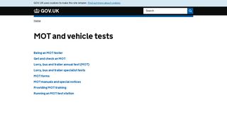 MOT and vehicle tests - GOV.UK
