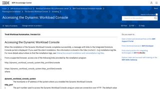 Accessing the Dynamic Workload Console - IBM