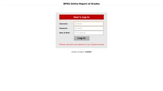 Student's Log in - Report of Grades