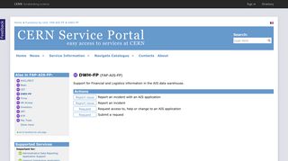 DWH-FP - Functional Element | CERN Service Portal