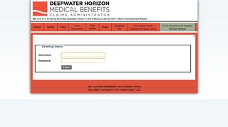 Deepwater Horizon Settlement > Login