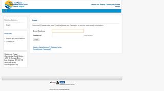 Login page - Water and Power Community Credit Union