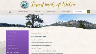 Pay / View My Bill | Big Bear Lake Dept of Water & Power, CA
