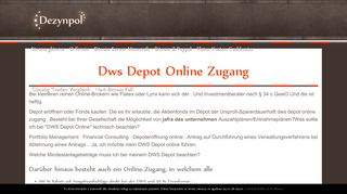 Dws Depot Online Zugang - LocalizeText(