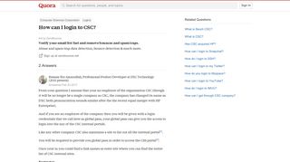 How to login to CSC - Quora