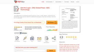 Fillable Online Login - DXC Global Pass - DXC Technology Fax Email ...