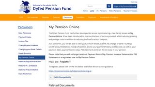 My Pension Online | Dyfed Pension Fund