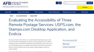 USPS.com, the Stamps.com Desktop Application, and Endicia