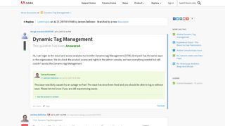 Dynamic Tag Management | Adobe Community - Adobe Forums