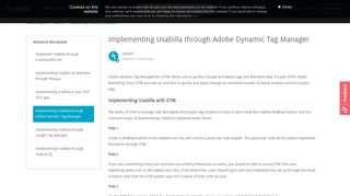 Implementing Usabilla through Adobe Dynamic Tag Manager ...