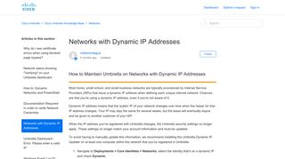 Networks with Dynamic IP Addresses – Cisco Umbrella