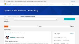 Dynamics 365 Business Central Blog - Microsoft Dynamics Community