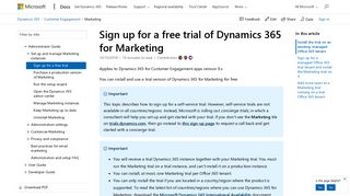 Sign up and install a free trial (Dynamics 365 for Marketing) | Microsoft ...