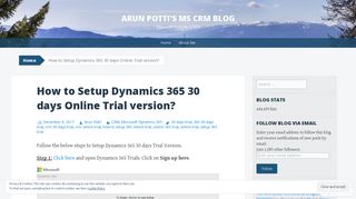 How to Setup Dynamics 365 30 days Online Trial version? | Arun ...