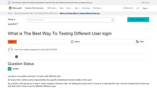 What is The Best Way To Testing Different User login - Microsoft ...