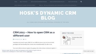 CRM 2011 – How to open CRM as a different user - Hosk's Dynamic ...