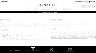 My Account | DYNAMITE CLOTHING