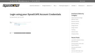 Login using your DynaSCAPE Account Credentials - DynaSCAPE ...