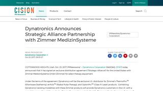 Dynatronics Announces Strategic Alliance Partnership with Zimmer ...