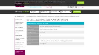 ONFife | DUNCAN, Euphemia (nee PEARSON) (Dysart)