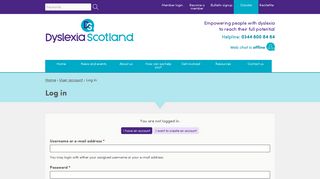 Log in | Dyslexia Scotland