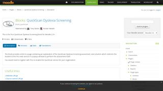 Moodle plugins directory: QuickScan Dyslexia Screening