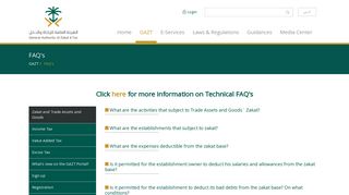 FAQ's | General Authority OF ZAKAT & TAX