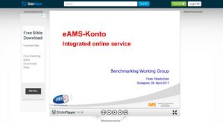 0 eAMS-Konto Integrated online service Benchmarking Working ...