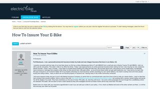 How To Insure Your E-Bike - Electricbike.com Ebike Forum