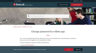 Change password for e-Boks app – e-Boks user support