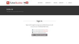 Sign In | TubeBuddy
