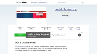 Portal.hla.com.my website. HLA e-Channel Portal.