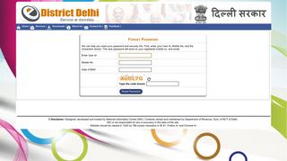 Forget Password? - Home | e-District Delhi | Department of Revenue ...