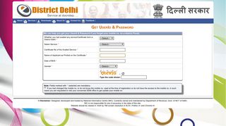 Get UserId & Password - Home | e-District Delhi | Department of ...